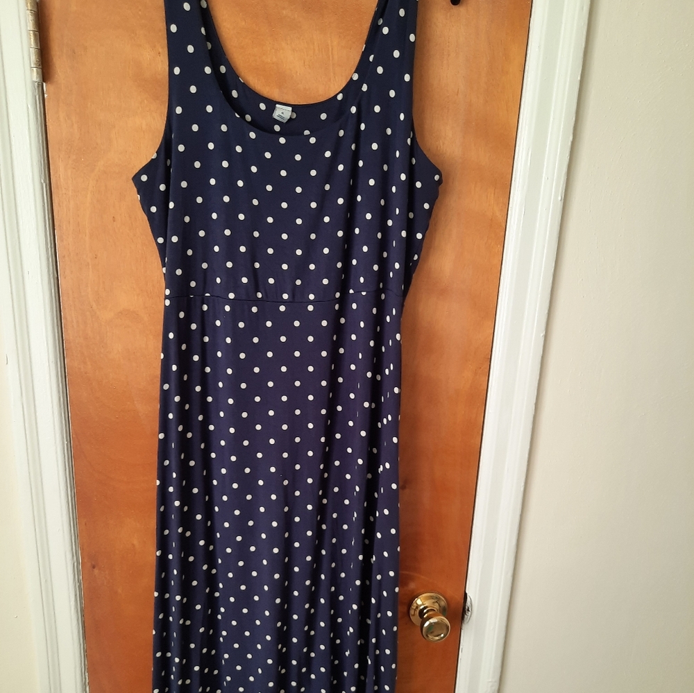 Old navy maxi dress size XL navy polka-dot